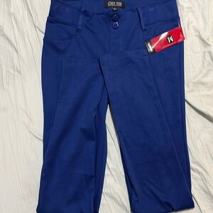 Blue stretchy pants long